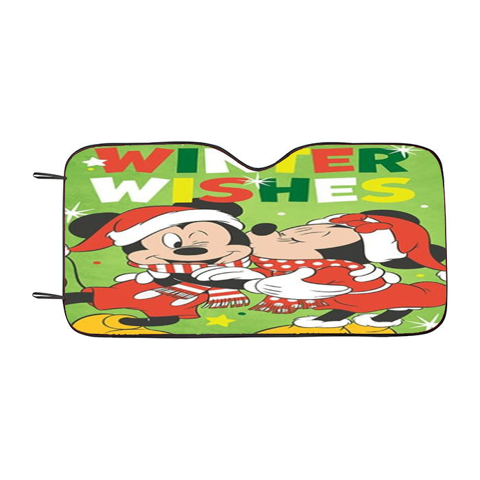 Winter Wishes Mickey And Minnie Car Auto Sun Shade Windshield Cover