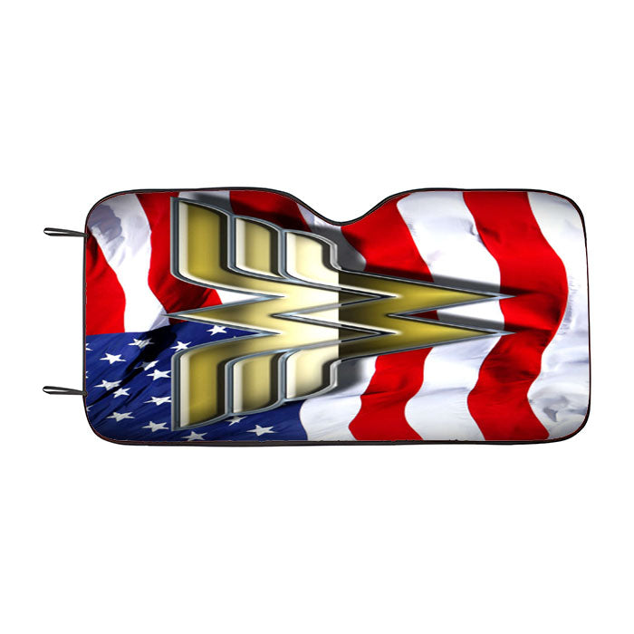 Wonder Woman American Flag Car Auto Sun Shade Windshield Cover