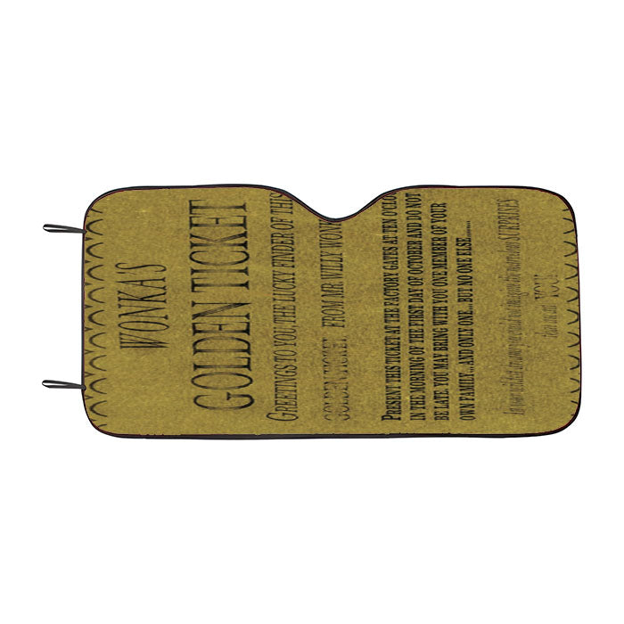Wonkas Golden Ticket Car Auto Sun Shade Windshield Cover