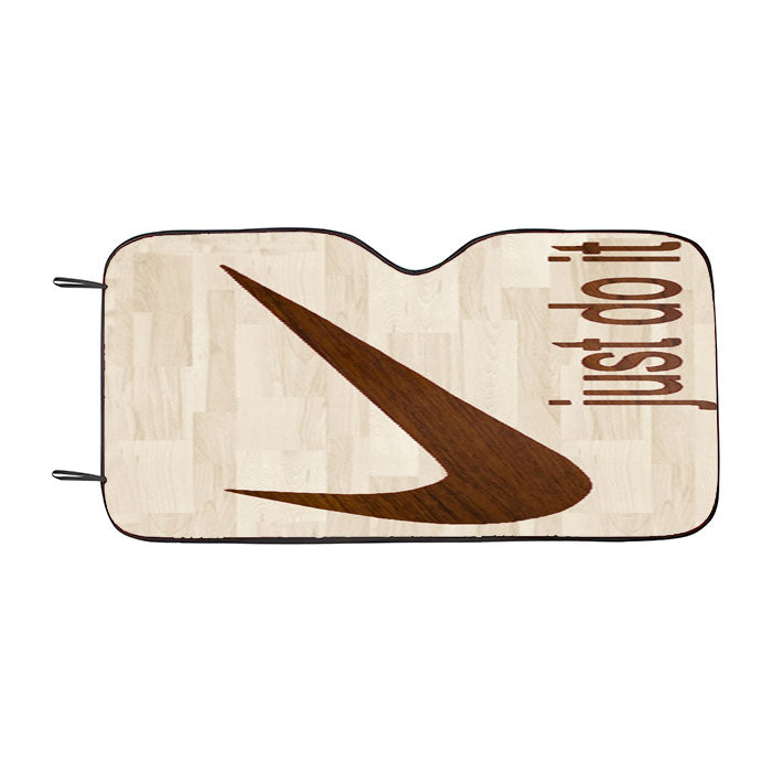 Wooden Nike Just Do It Car Auto Sun Shade Windshield Cover
