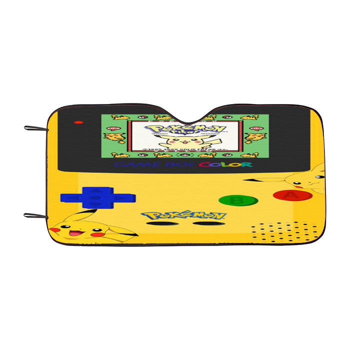 Yellow Gameboy Pokemon Console Car Auto Sun Shade Windshield Cover