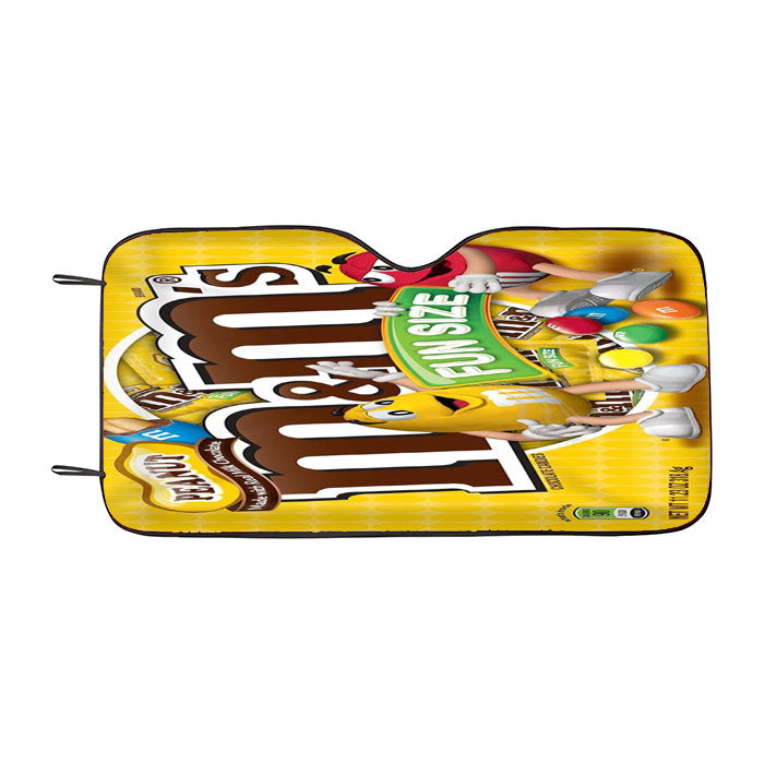 Yellow Peanut M&M Fun Size Car Auto Sun Shade Windshield Cover