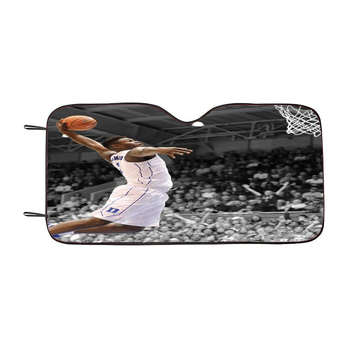 Zion Williamson Dunking Slam Dunk Duke Car Auto Sun Shade Windshield Cover