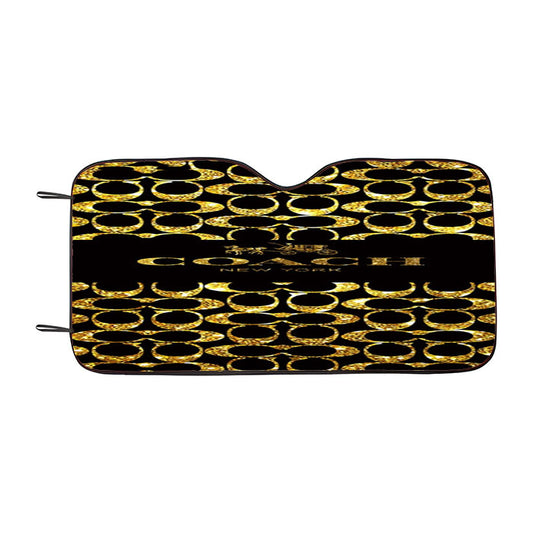 Coach New York Golden Car Auto Sun Shade Windshield Cover