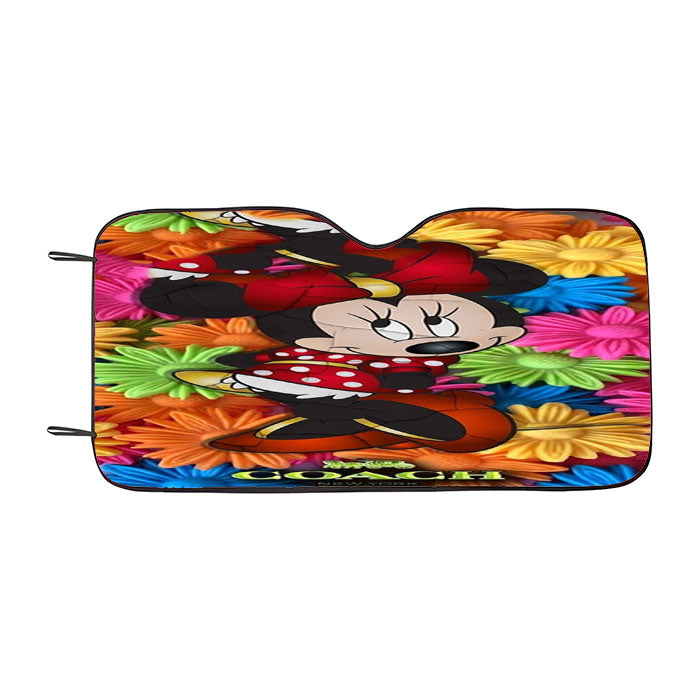 Colorfull Coach Minnie Mouse Flowers Car Auto Sun Shade Windshield Cover