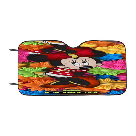 Colorfull Coach Minnie Mouse Flowers Car Auto Sun Shade Windshield Cover