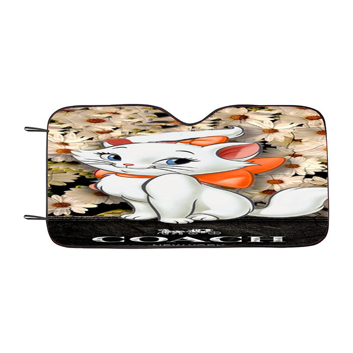 Flowers Coach Cat Marie Car Auto Sun Shade Windshield Cover
