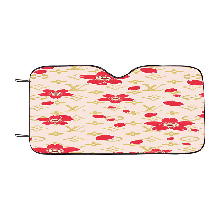 Louis Vuitton Cream Red Car Auto Sun Shade Windshield Cover
