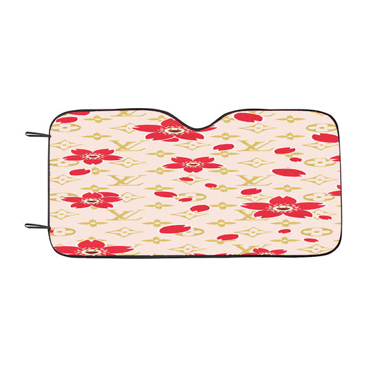 Louis Vuitton Cream Red Car Auto Sun Shade Windshield Cover