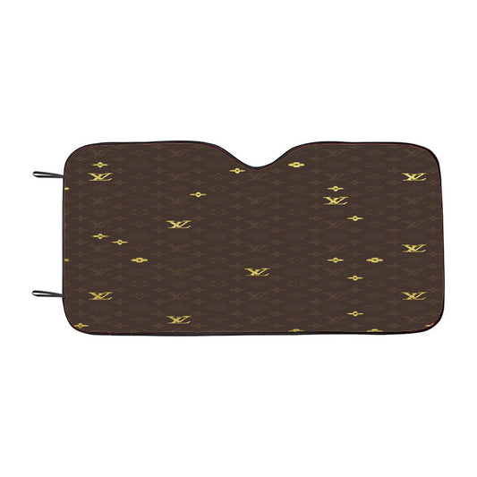 Louis Vuitton Gold Car Auto Sun Shade Windshield Cover