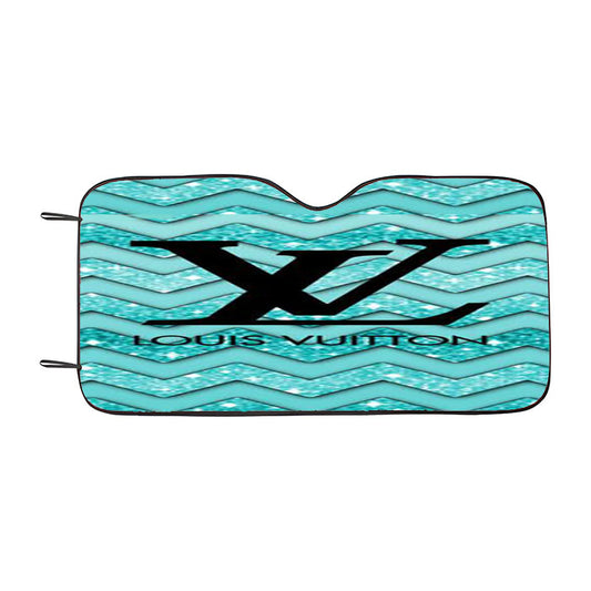 Louis Vuitton Sky Blue Chevron Car Auto Sun Shade Windshield Cover