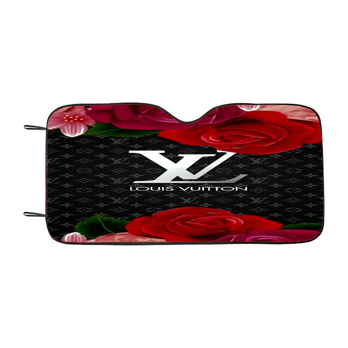 Louis Vuitton With Rose Car Auto Sun Shade Windshield Cover