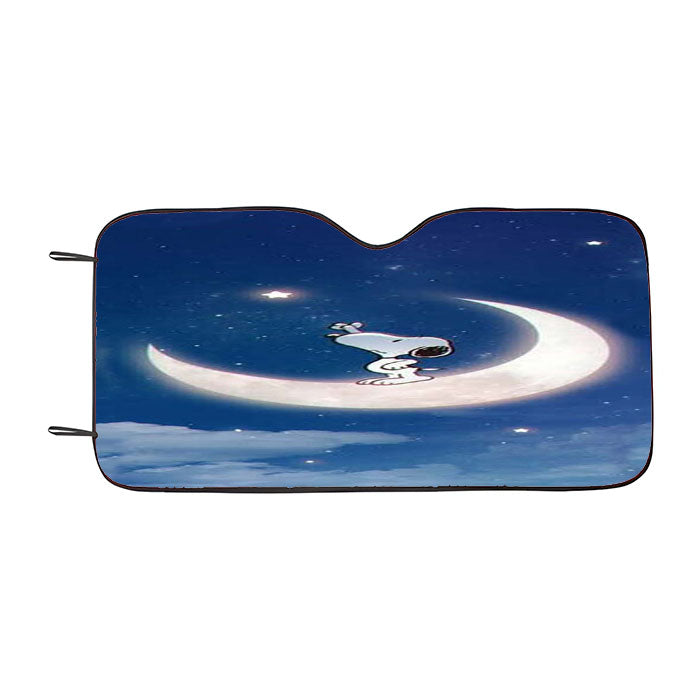 Snoopy Peanuts In Moon Car Auto Sun Shade Windshield Cover