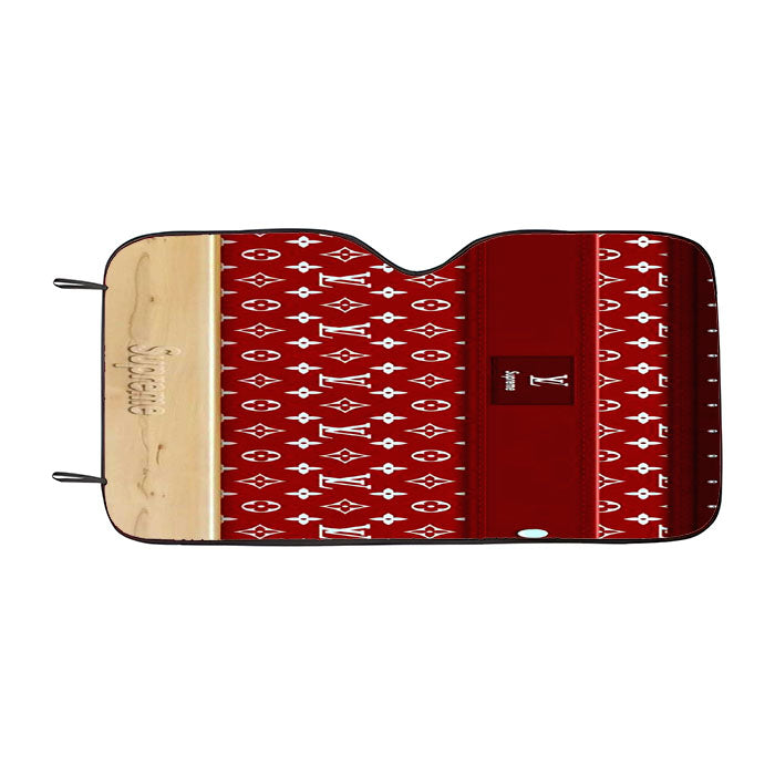 Supreme Louis Vuitton Wood Car Auto Sun Shade Windshield Cover