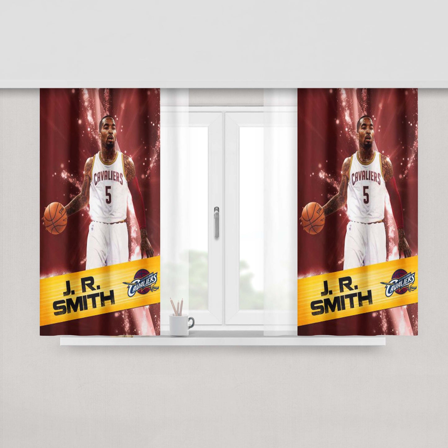 Jr Smth Cleveland Cavaliers Peach Skin Window Curtains