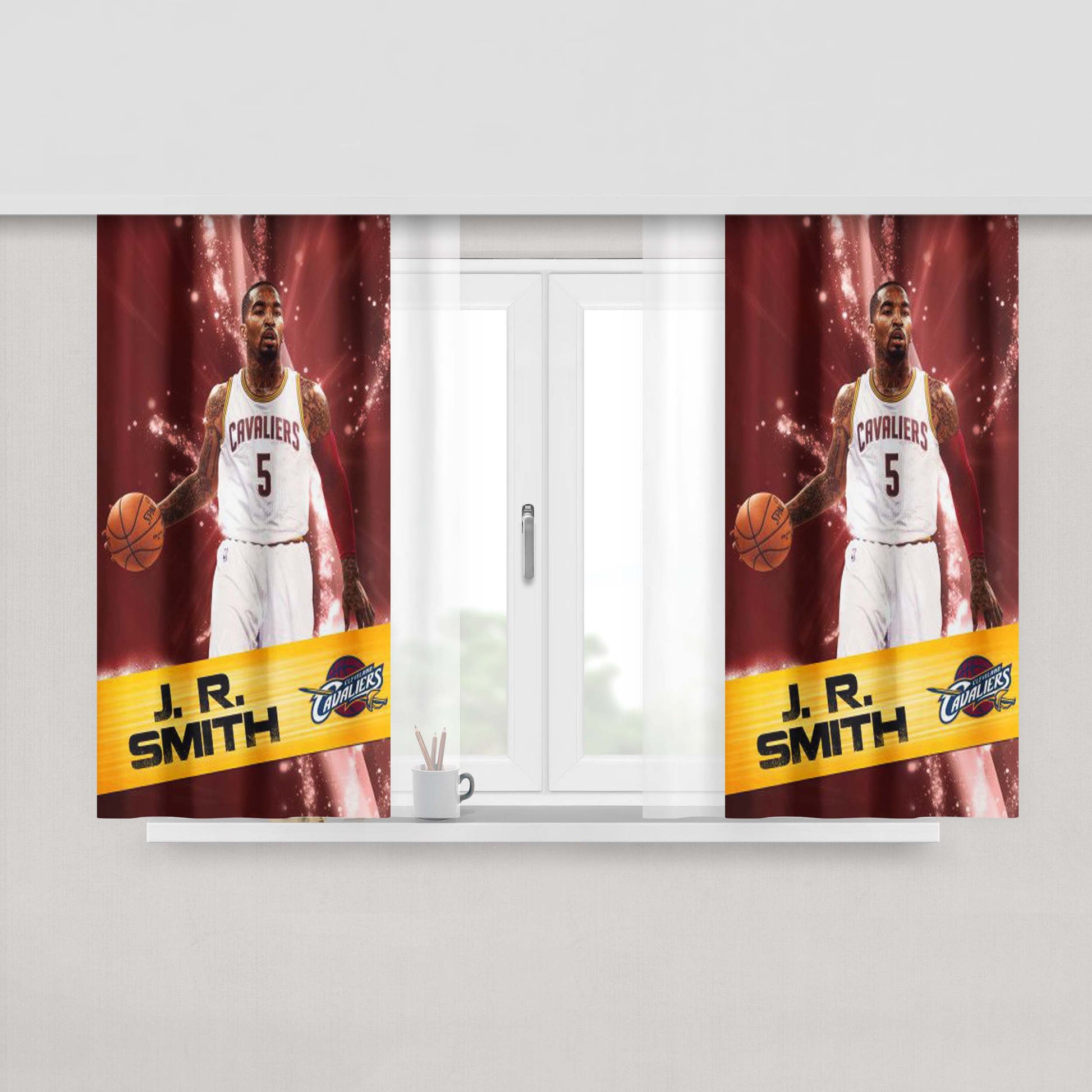 Jr Smth Cleveland Cavaliers Peach Skin Window Curtains