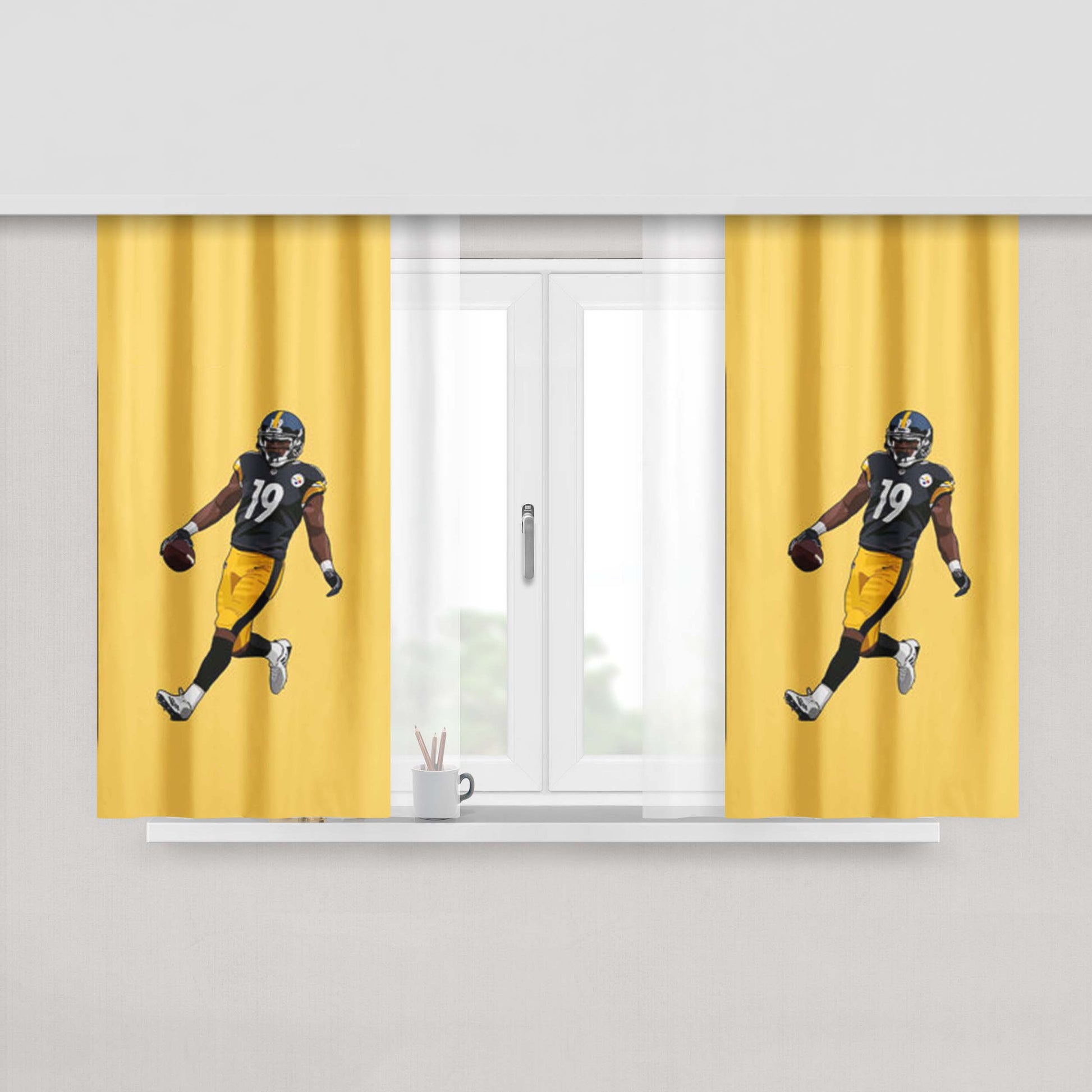 Juju Smith Schuster Pittsburgh Peach Skin Window Curtains
