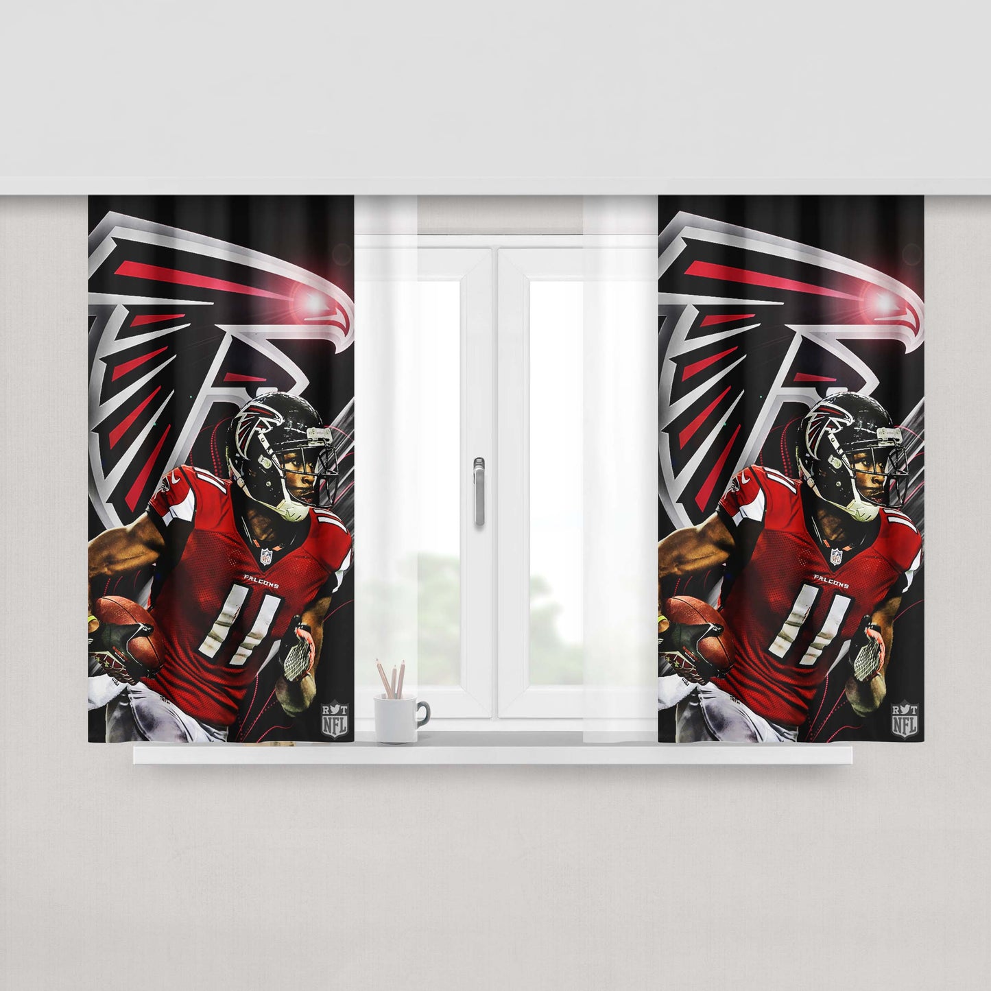 Julio Jones Atlanta Falcons Peach Skin Window Curtains
