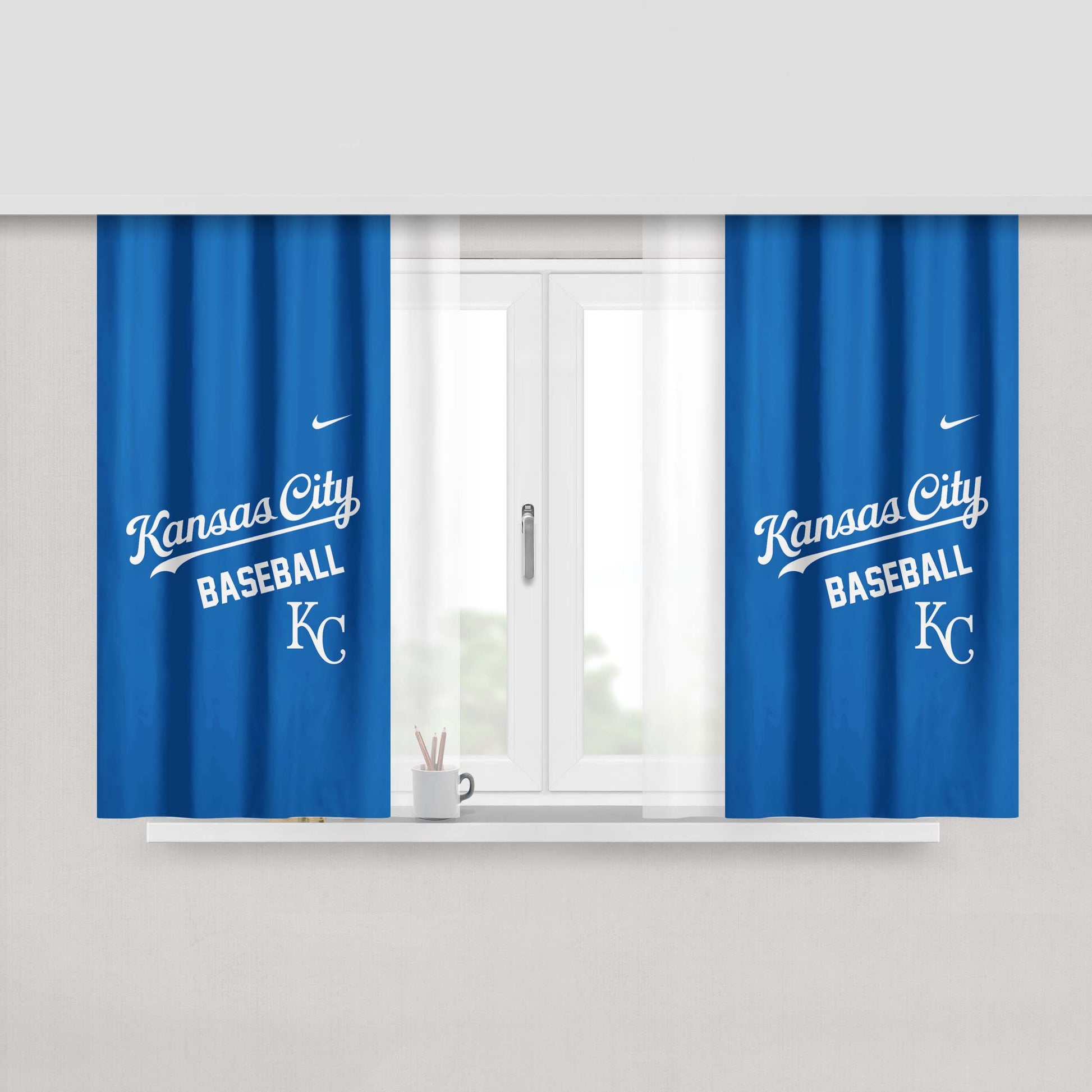 Kansas City Kc Baseba Peach Skin Window Curtains