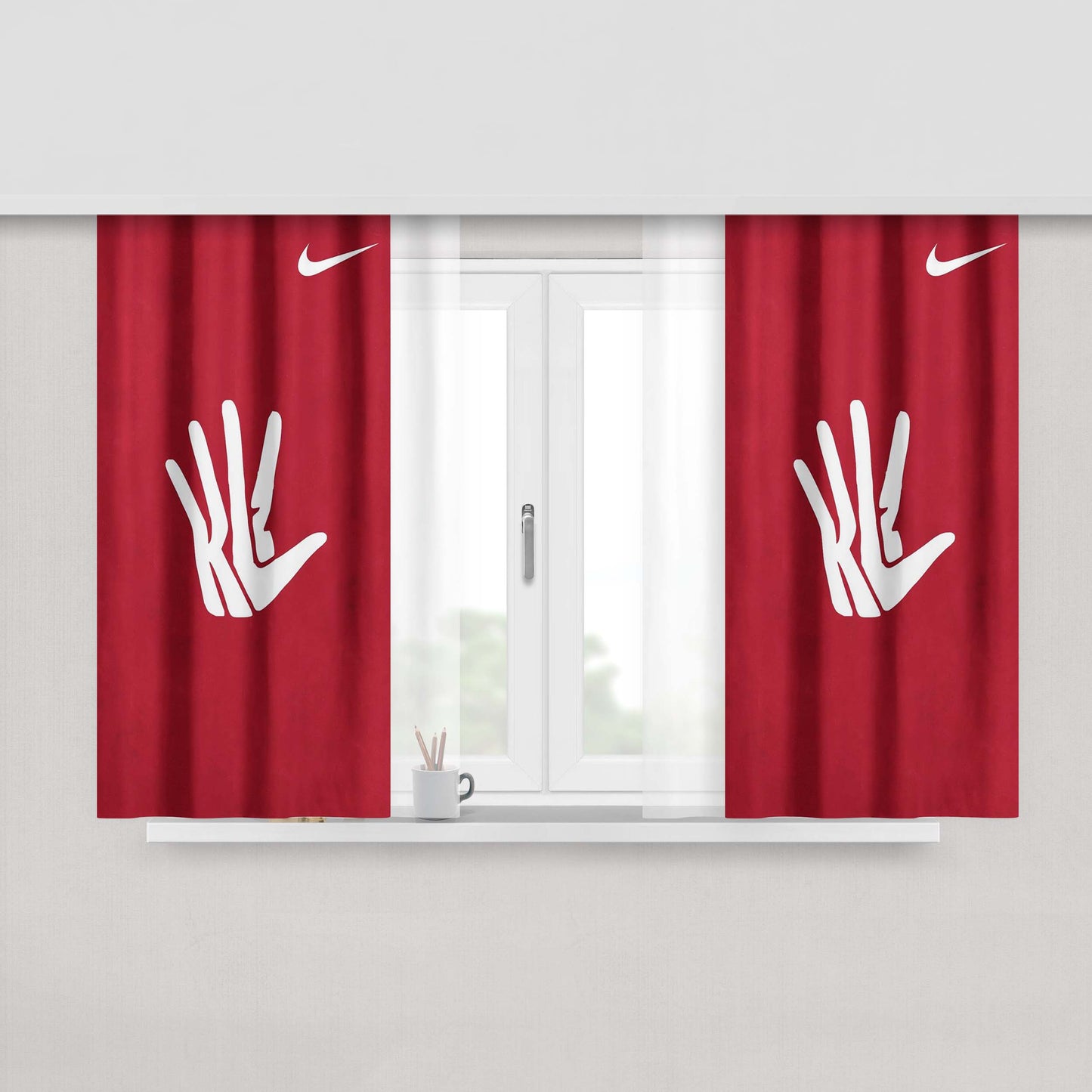Kawhi Leonard Basketball Play Peach Skin Window Curtains