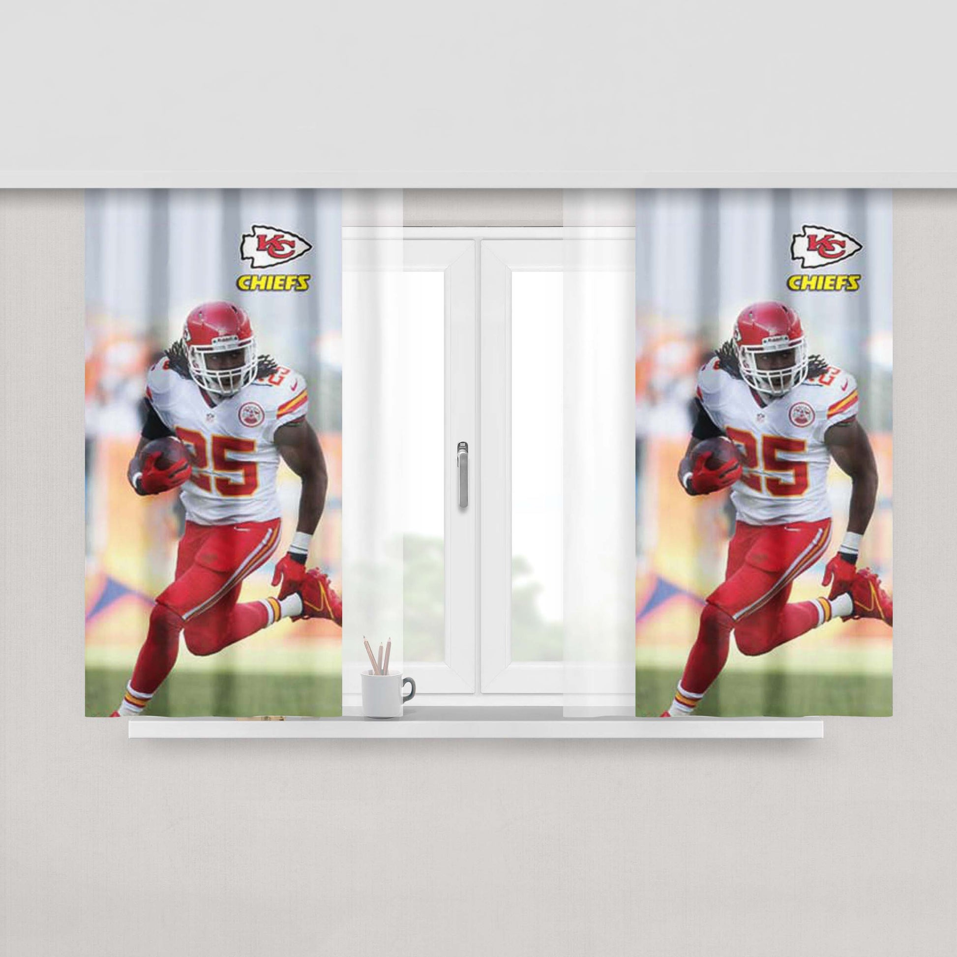 Kc Chiefs Jamaal Charles Peach Skin Window Curtains