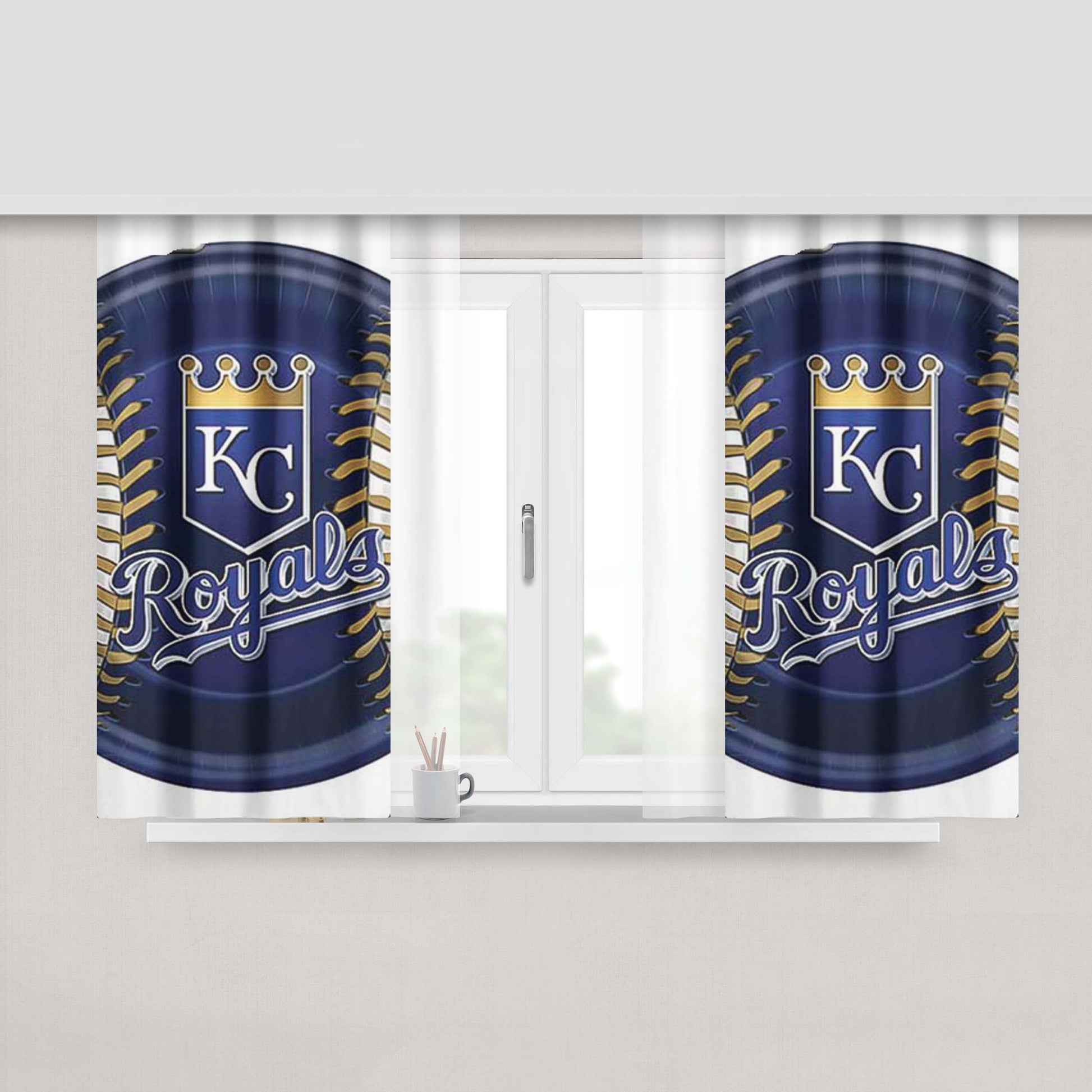Kc Royals Plate Peach Skin Window Curtains