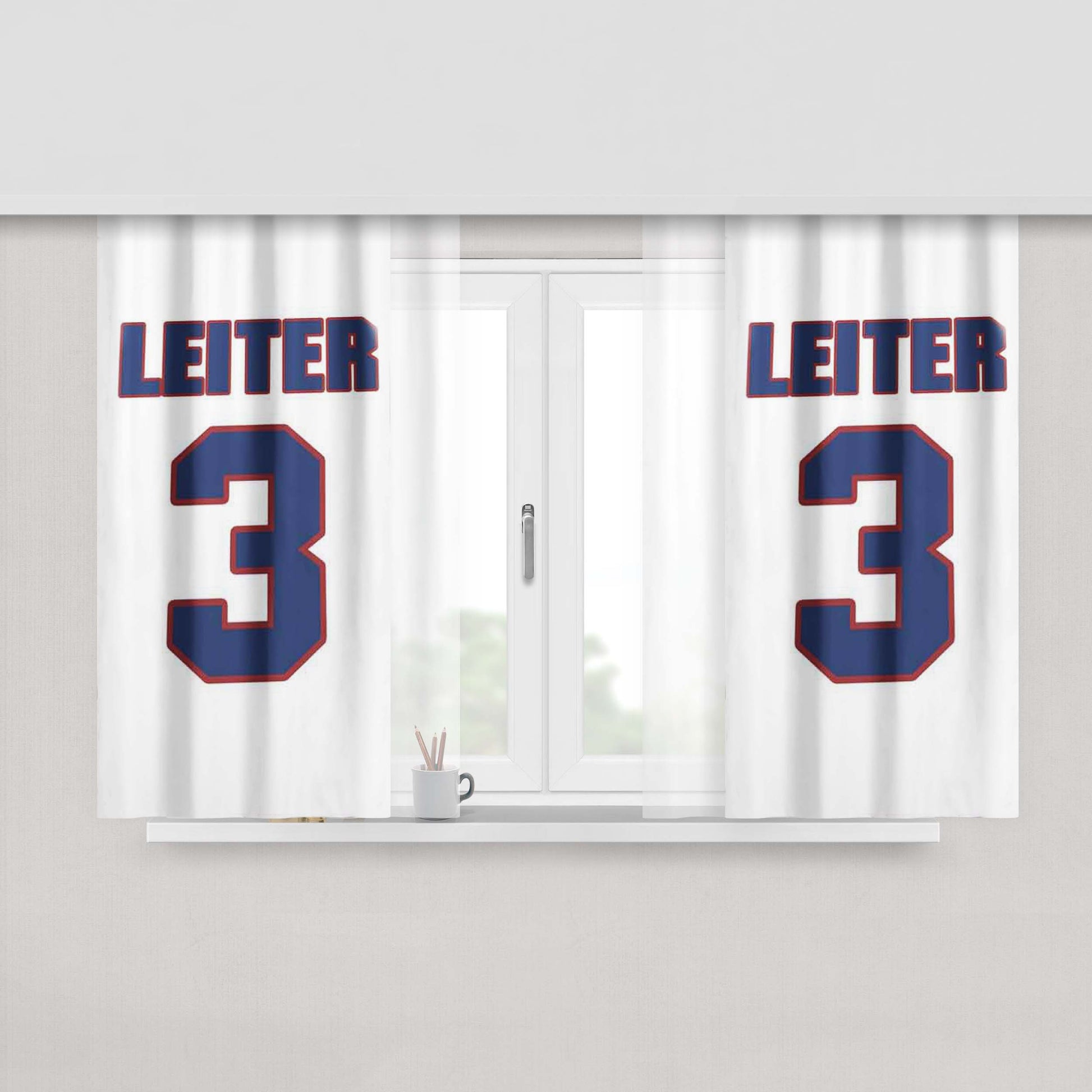 Ken Leiter National Hockey Peach Skin Window Curtains