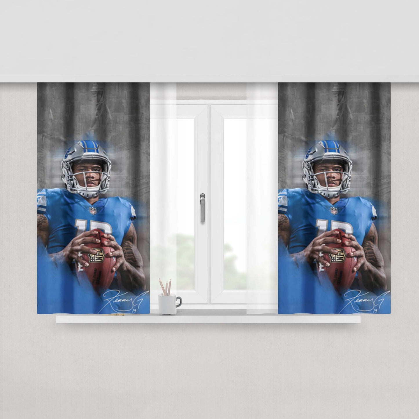 Kenny Golladay Detroit Lions Peach Skin Window Curtains
