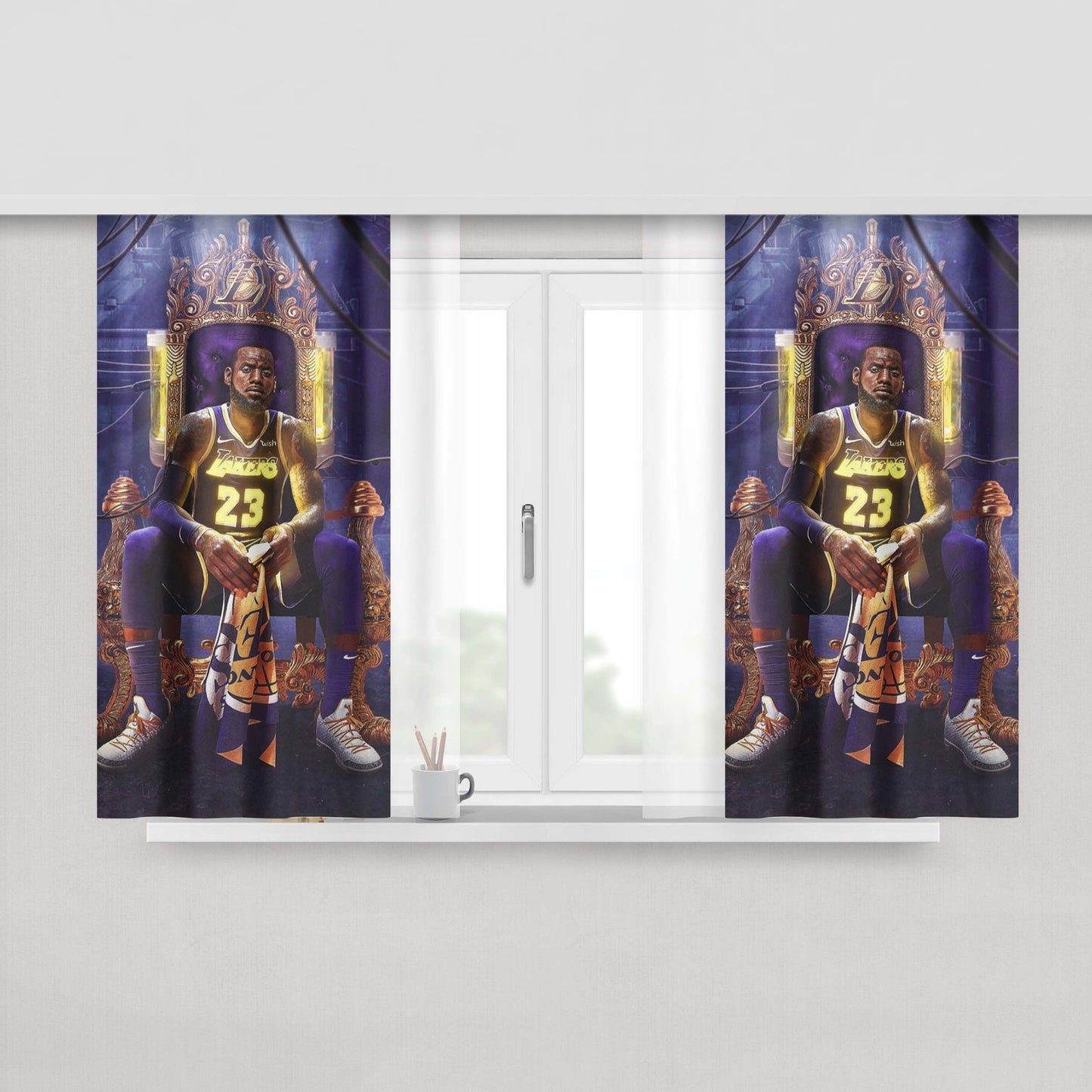 King Lebron James Super Star La Peach Skin Window Curtains