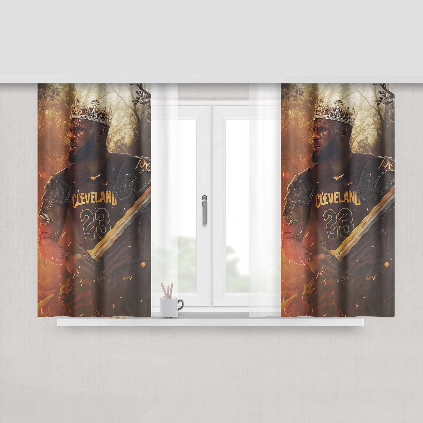 King Lebron James Peach Skin Window Curtains