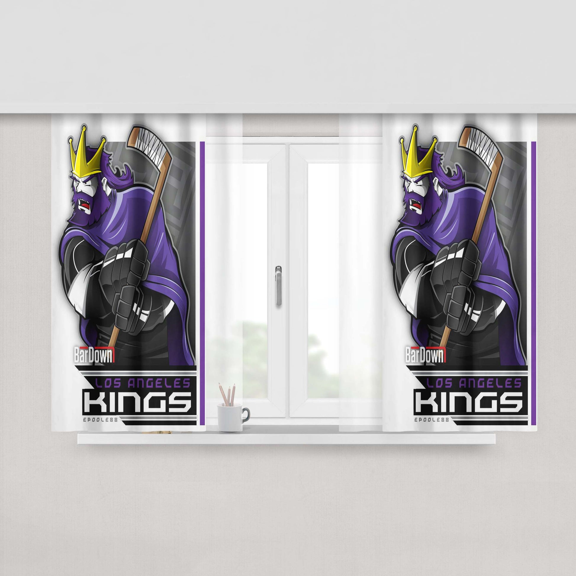 Kings Hockey Peach Skin Window Curtains