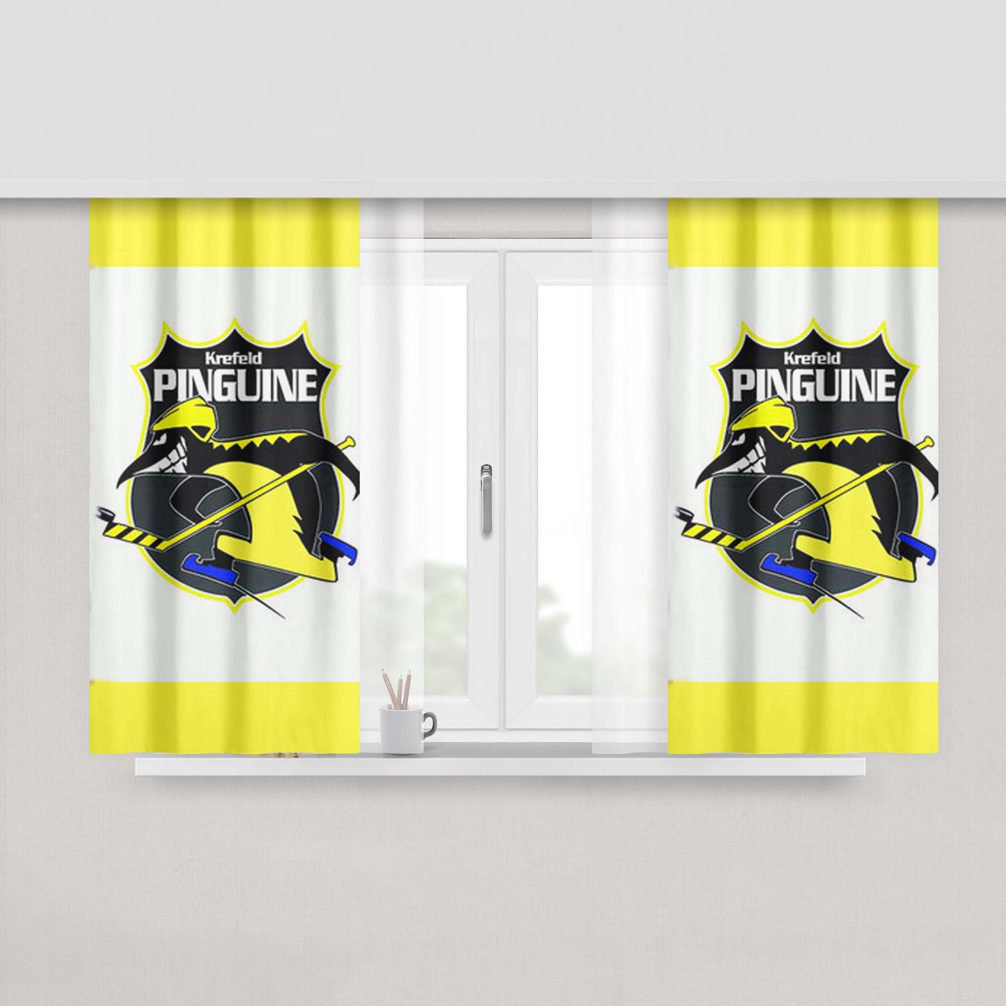 Krefeld Pinguine Hockey Team Peach Skin Window Curtains