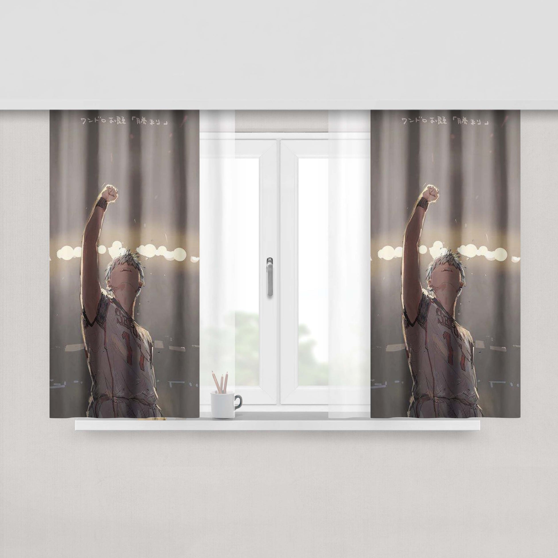 Kuroko The Winner Basketball Peach Skin Window Curtains