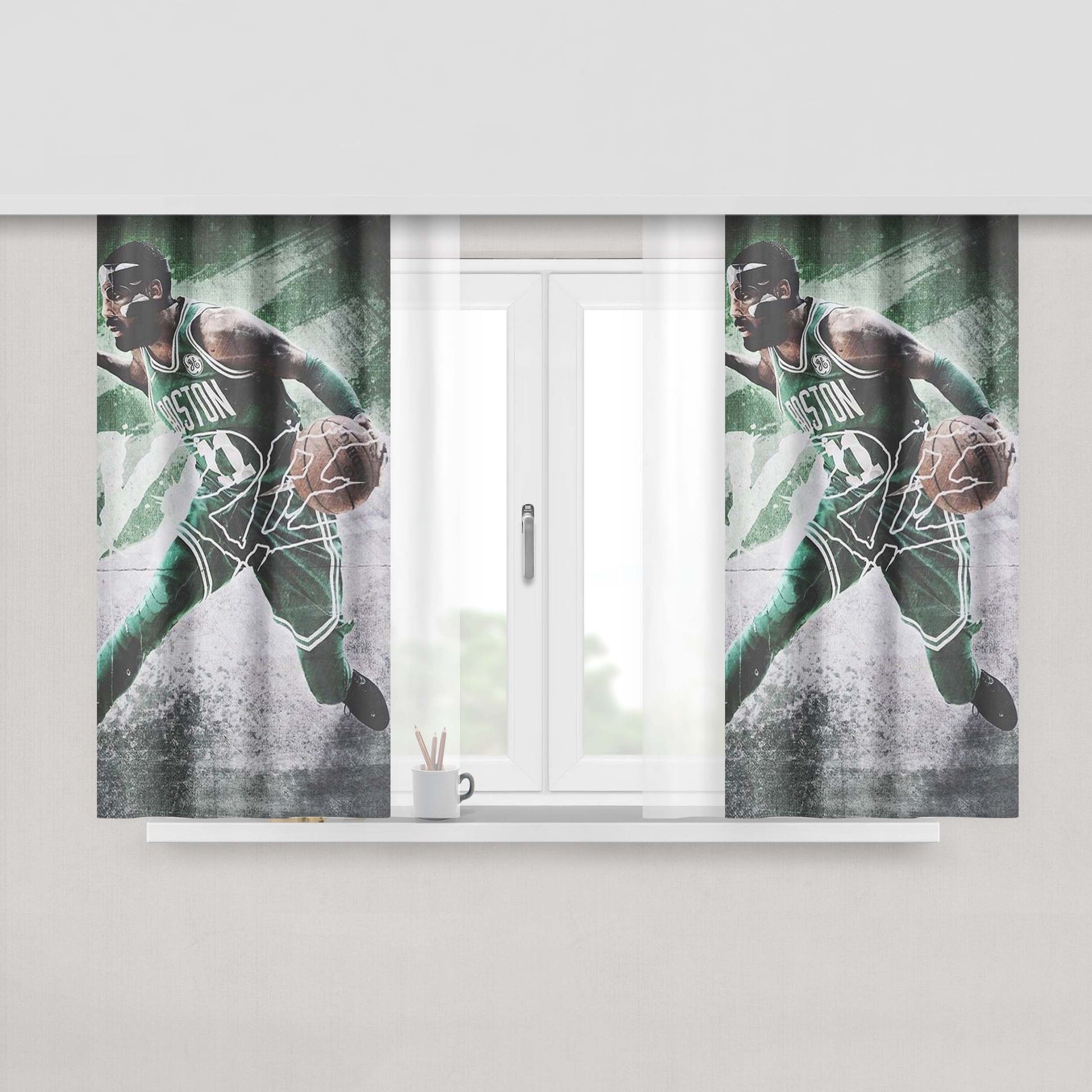 Kyrie Irving Boston Be Long To Me Peach Skin Window Curtains