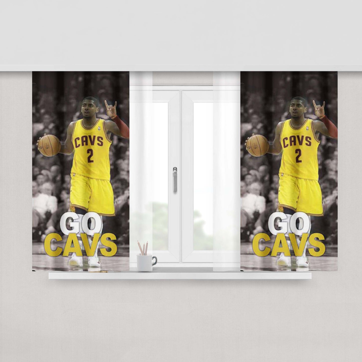 Kyrie Irving Horns Peach Skin Window Curtains