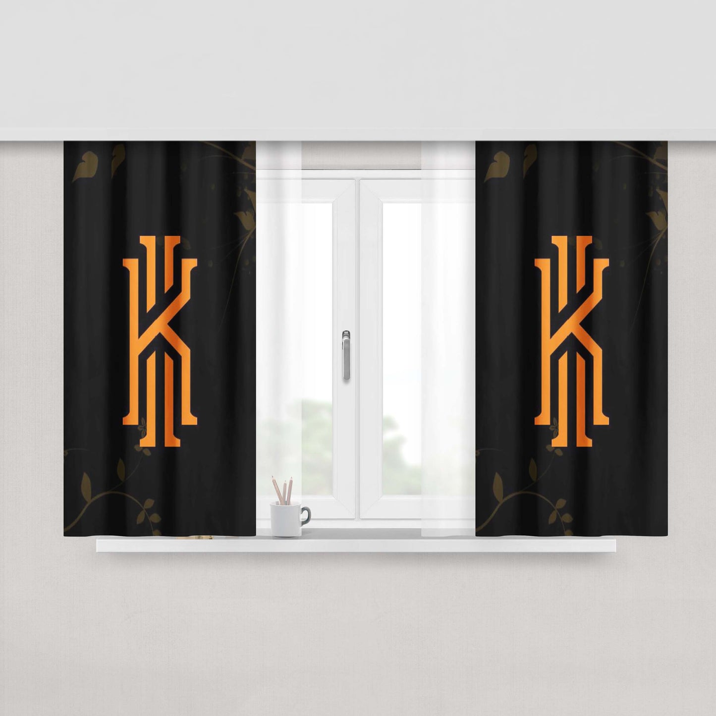 Kyrie Irving Leaf Peach Skin Window Curtains