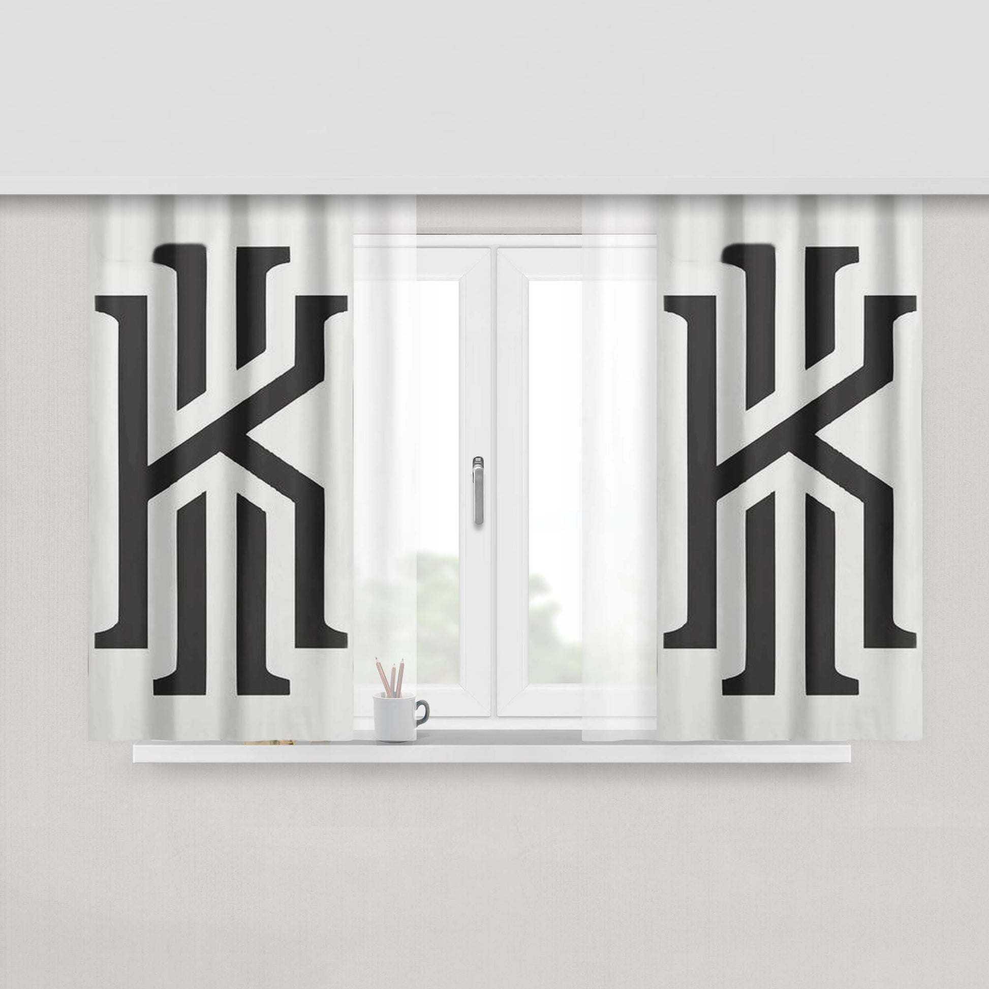 Kyrie Irving Logo Peach Skin Window Curtains