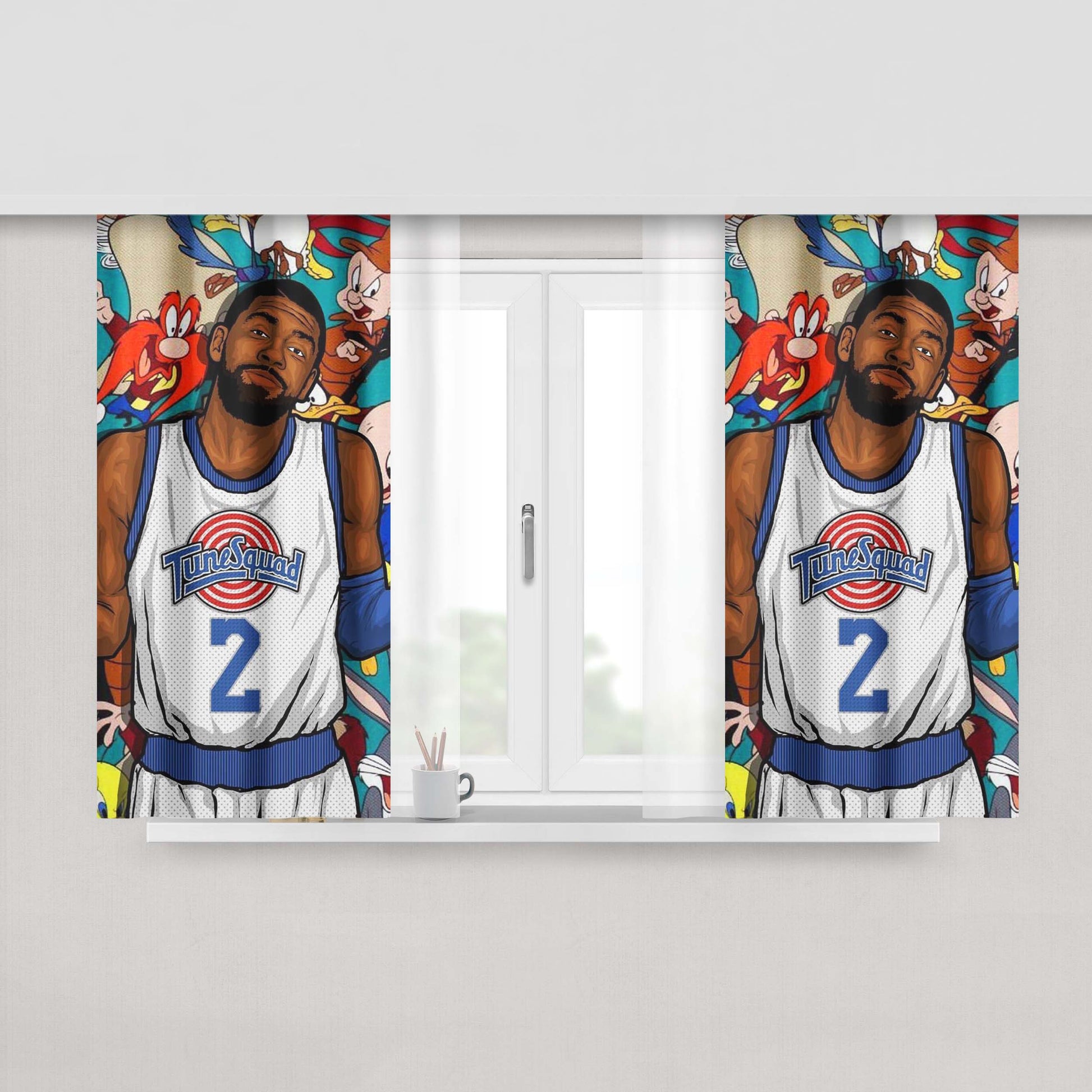 Kyrie Irving Space Jam Tunes Squad Peach Skin Window Curtains