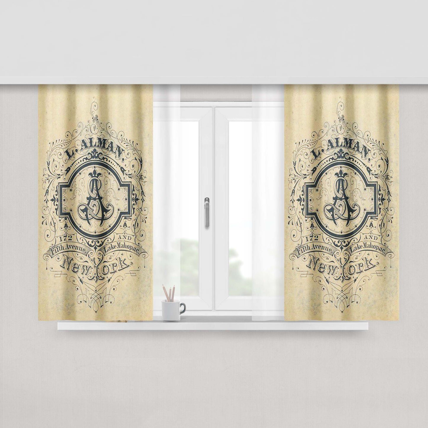 L Alman New York Peach Skin Window Curtains