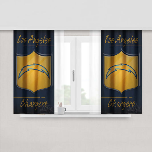 La Chargers, Afc, Blue, California Peach Skin Window Curtains