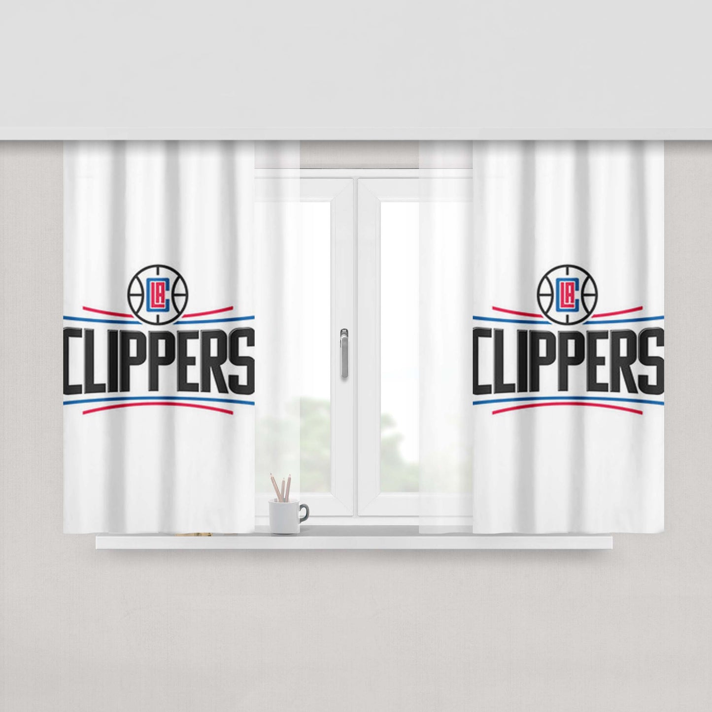 La Clippers Baseball Logo Peach Skin Window Curtains