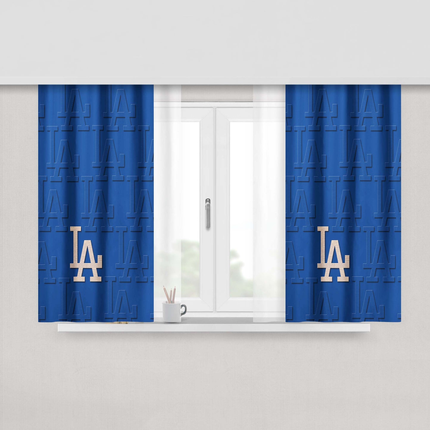 La Dodgers 3D Peach Skin Window Curtains