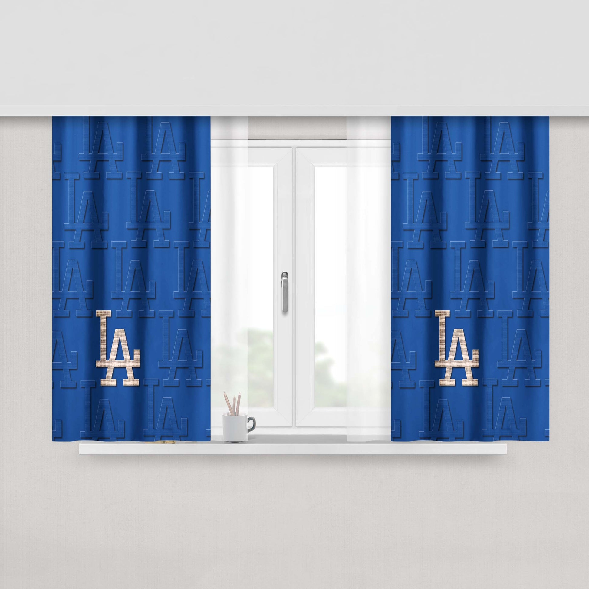 La Dodgers 3D Peach Skin Window Curtains