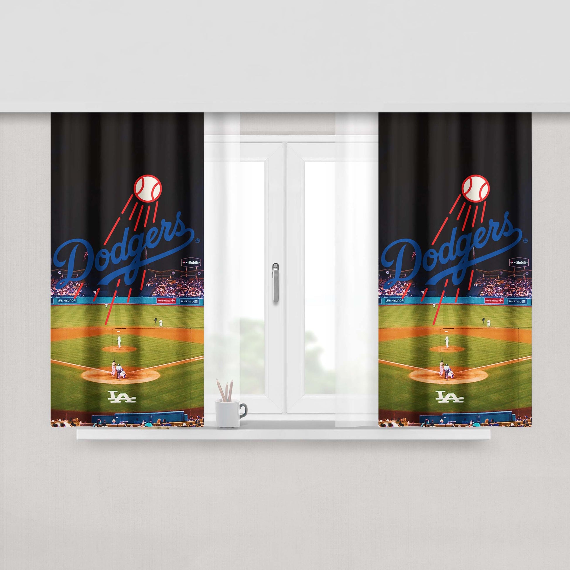 La Dodgers Stadium 1 Peach Skin Window Curtains