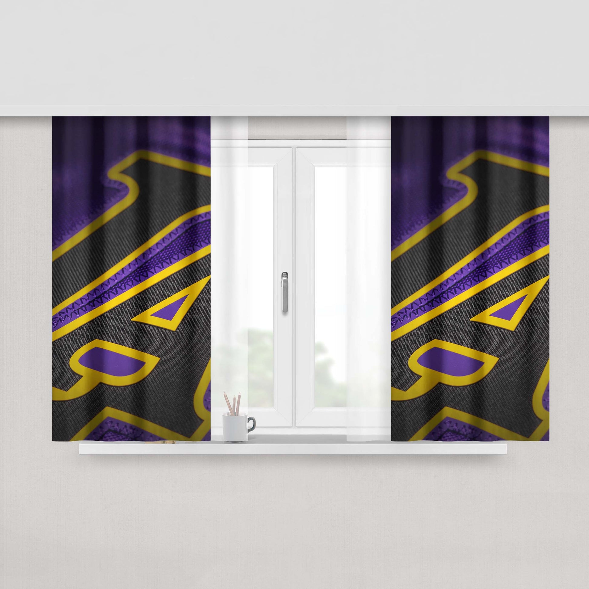 La Lakers Club Peach Skin Window Curtains