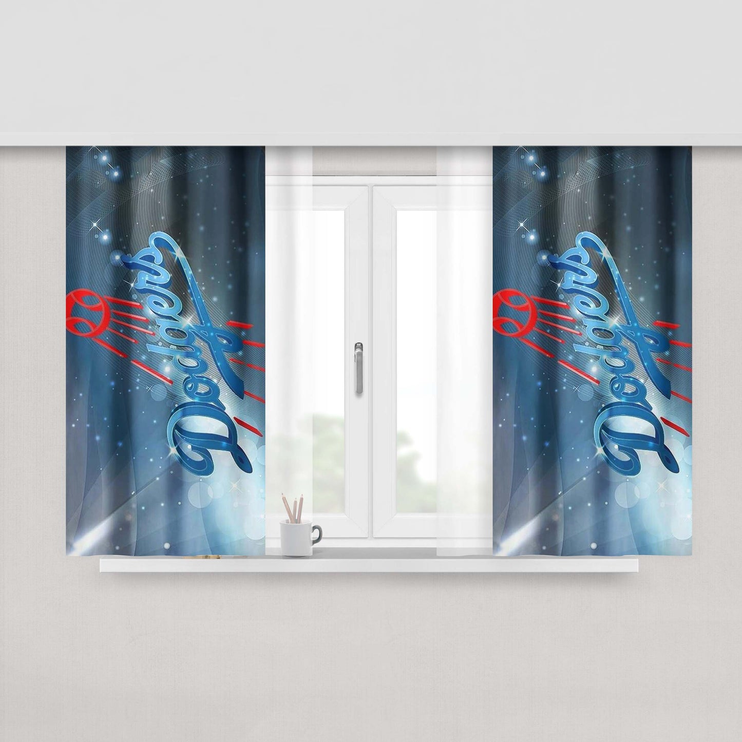 La Los Angeles Dodgers Mlb Peach Skin Window Curtains