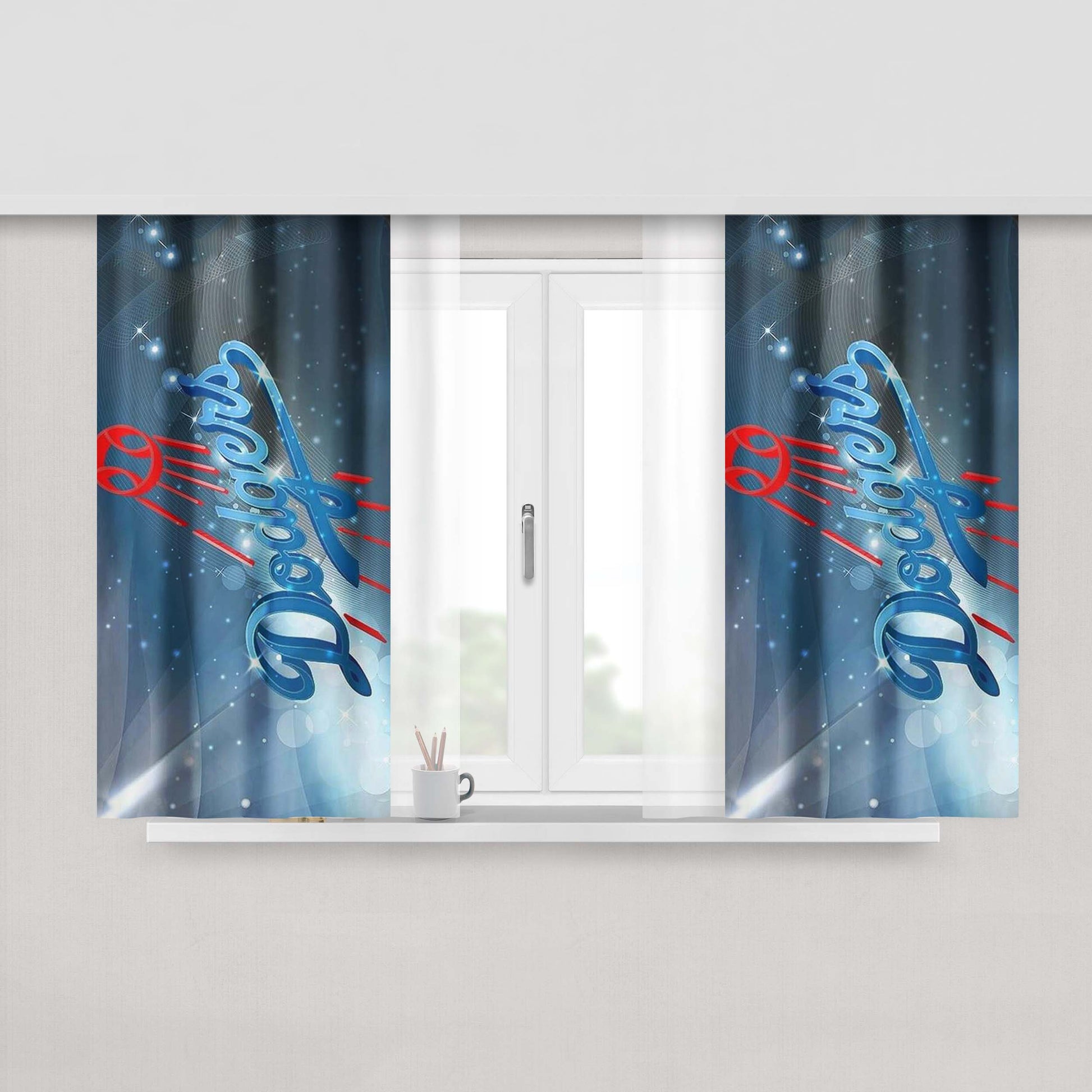 La Los Angeles Dodgers Mlb Peach Skin Window Curtains