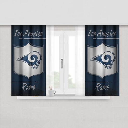 La Rams, Blue, California, Jared Goff Peach Skin Window Curtains