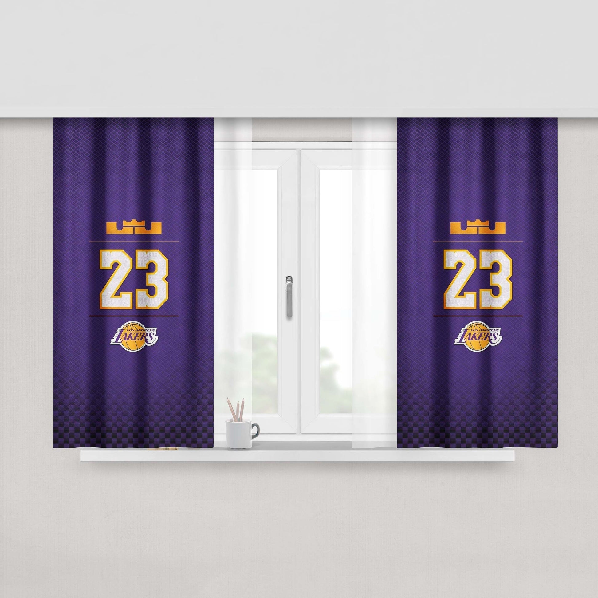 Lakers 23 Los Angeles Texture Peach Skin Window Curtains