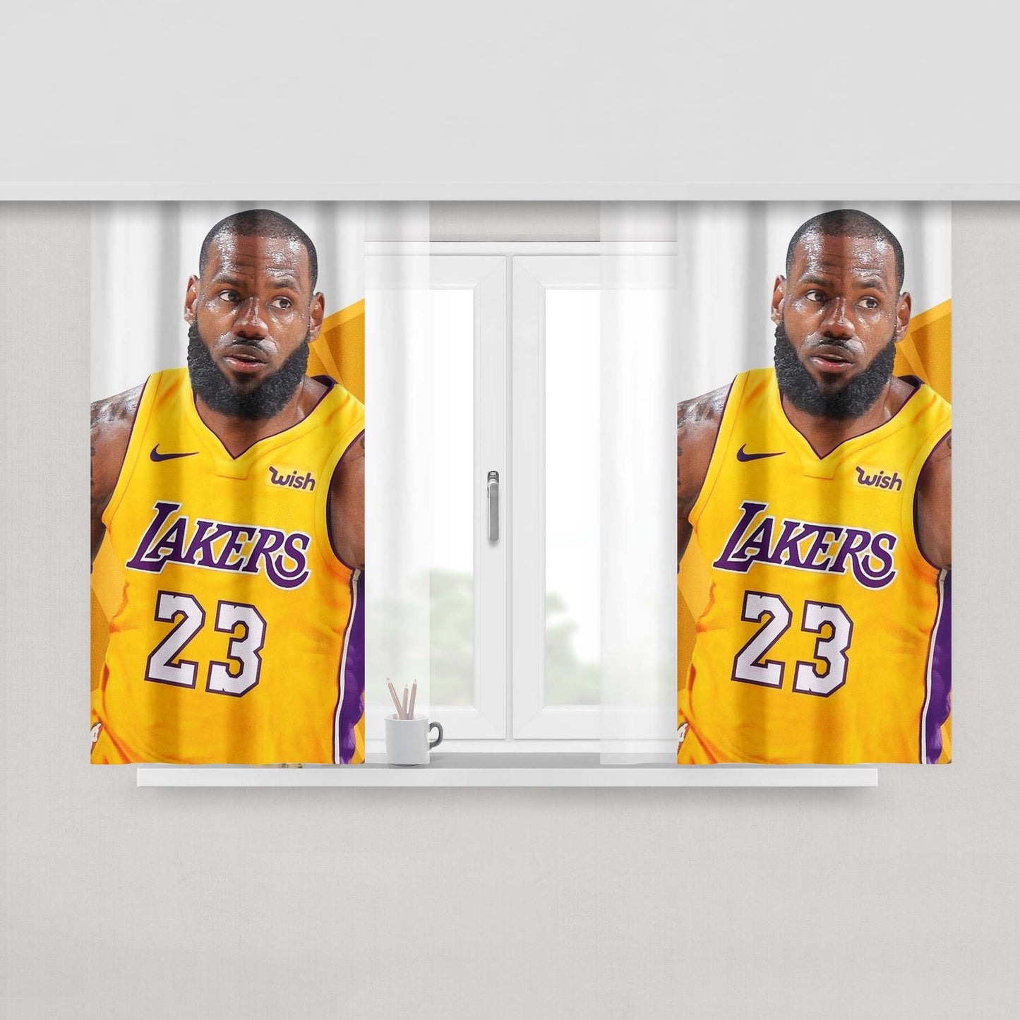 Lakers 23 Number La Peach Skin Window Curtains